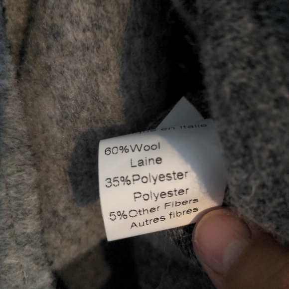Marisa & Marie Car Coat Wool Blend Brushed Woven Grey Made In Italy Small - Picture 6 of 10